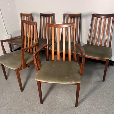 Set Of 6 Mid Century Modern Teak Chairs By G Plan Slat Back 