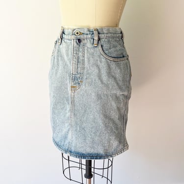 Size M Vintage Esprit Jeans Denim Skirt Light Wash Acid Mini USA Made 