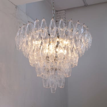 Modern chandelier Polyhedrons – Murano Clear Hand-blown Italy – Decorative lamp 