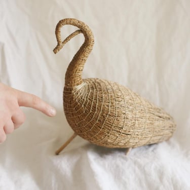 Vintage Large Cree Tamarack Twig Goose Bird Sculpture 11
