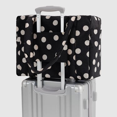 Small Cloud Carry-On - Black and Cream Polka Dot