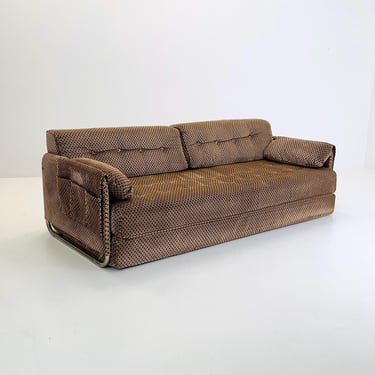 Mid Century Bauhaus Daybed Sofa Chrome Tubular Frame – 1980s Germany, 