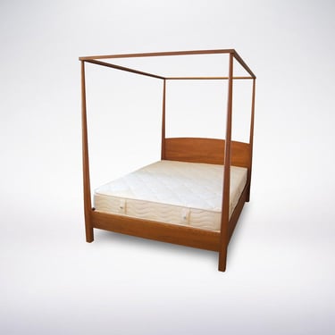 Shaker Pencil Post Bed - Classic Solid Wood Bed Frame - Wood Canopy bed frame, platform bed- walnut king queen and full sizes 