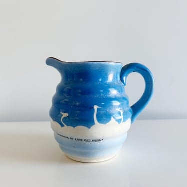 Vintage Cape Cod Souvenir Water Jug with White Crane Decorations Made in Japan 1950s 
