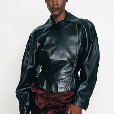 80s Alaia Black Leather Bomber
