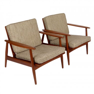 Pair of Teak Open Frame Chairs by John Bone, Denmark