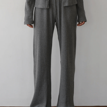 The Sweater Rib Simple Pant - Charcoal Grey