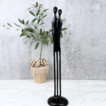 Vintage Louise Hederström Two Become One Black Metal Couple Sculpture, 17