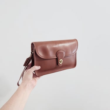 Vintage Coach 9971 British Tan Leather Clutch Bag with Wrist Strap 