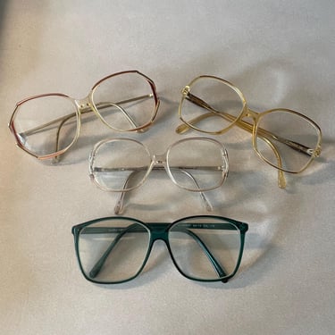 Vintage LOT of 4 Glasses Frames | 1970s, 1980s, Benetton, Frank Olivier, Italy, Paris, France, Retro, Sunglasses, Bifocals, Classic 