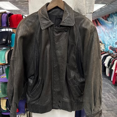 Vintage Textured Leather Jacket
