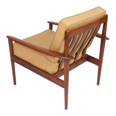 Danish Teak Easy Chair w New Pale-Wheat Cushions by Grete Jalk