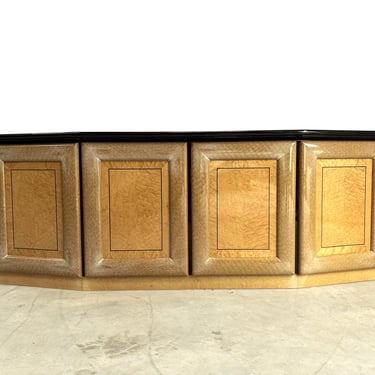 VIntage burl wood credenza, 1980s - burl wood sideboard - paul michel sideboard - chique sideboard 
