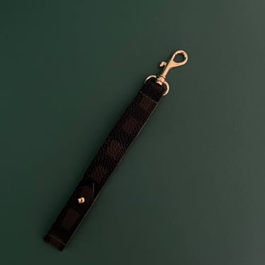 Leather Wristlet Fob - Grid