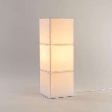 Element Four 3 Stack Table Lamp | Pixel Inspired Lamp | Ambient Lighting | White Accent Lamp | Sculptural Table Lamp | 3D Printed Home Decor 