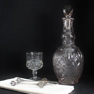Vintage Pressed Glass  Liquor Decanter 