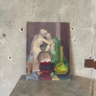 Vintage Oil On Board Abstract Painting