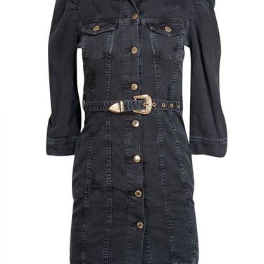 Retrofete - Black Denim Long Sleeve Mini Dress Sz XS