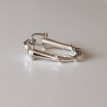N&ordm; 004 Antonio Fallaci 1970's Sterling Wrapped Horse Bit Bracelet