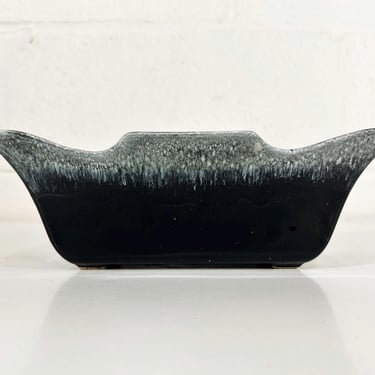 Vintage McCoy Black Planter Mid Century Modern USA Pottery Gray Drip Glaze Ceramic Pottery Gothic USA Mid-Century 1950s 1960s 
