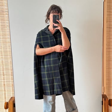 Vintage Gordon Tartan Plaid Wool Cape