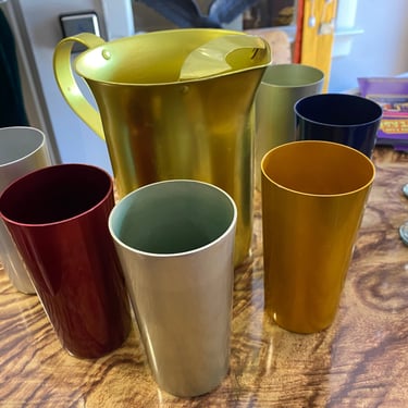 100010713 - MCM Aluminum Pitcher and 6 Cups - EP - DISHWARE