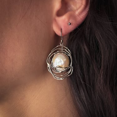 Sterling Pearl Earrings