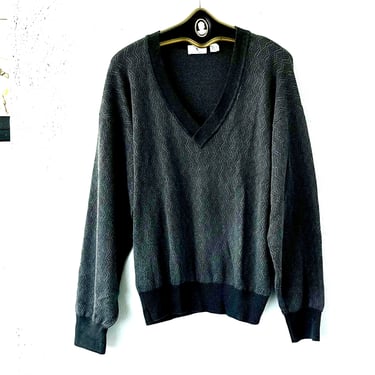 Vintage Valentino V Neck Sweater 90s 1990s Slouchy Knit Shirt 