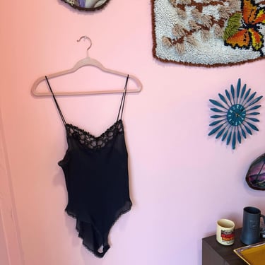 80s Vintage Black Lace Teddy Bodysuit fits Sm/M by cherba