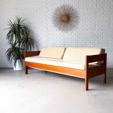 Teak Frame Fold Out Sofa or Daybed