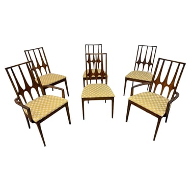 Mid-Century Modern Broyhill Brasilia Walnut Dining Chairs - Set of 6 
