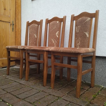 Vintage Wooden Dining Chairs, Mid-Century Upholstered Chair, Rustic Farmhouse Seating 