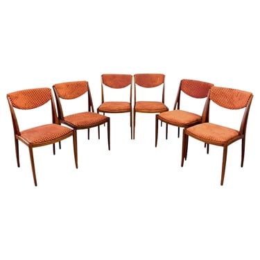 Barney Flagg for Drexel Midcentury Walnut Dining Chairs set of Six