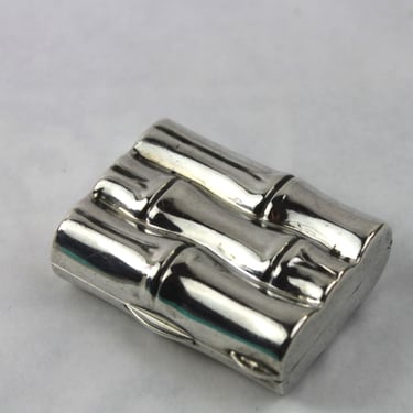 Vintage Tiffany & Co Sterling Silver Bamboo Pill Trinket Box 