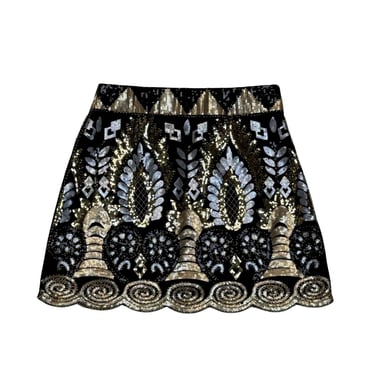 Pre-loved Vici Metallic Sequin Detail Mini Skirt - Size S