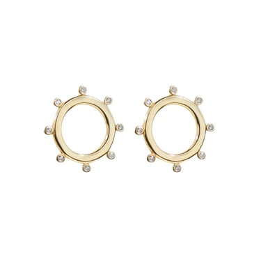 Sunburst Diamond Hoop Earrings