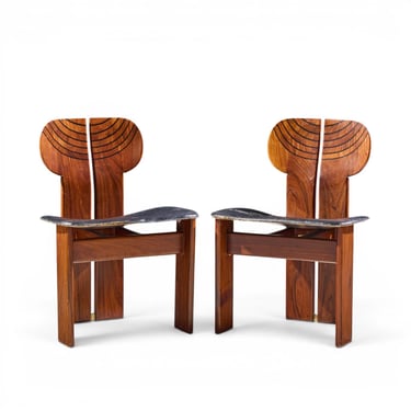 Afra & Tobia Scarpa for Maxalto Africa Mid Century Chairs - Pair - mcm 
