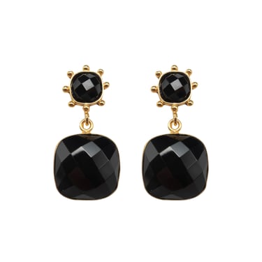 Black Onyx Pinwheel Midi Earrings