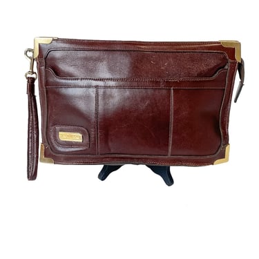1990s Mahogany Leather Executive Clutch