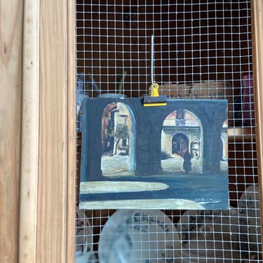 Becautiful vintage oil painting on cardboard 