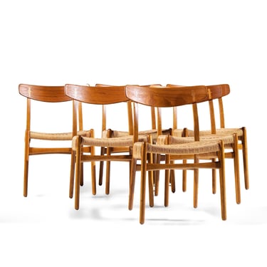 Hans Wegner for Carl Hansen & Son CH23 Danish Teak, Oak Dining Chairs - Set of 6 