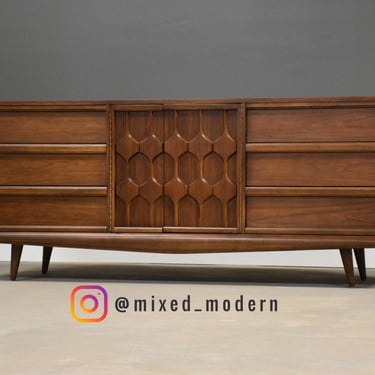 American of Martinsville 77” Walnut Dresser 
