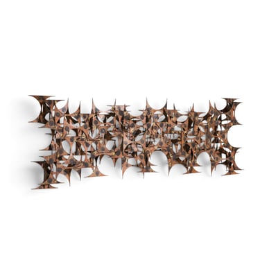 Marc Creates Mid Century Brutalist Metal Wall Sculpture - mcm 
