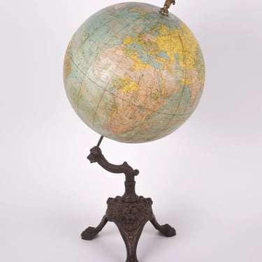 1880 Girard & Boitte French antique terrestrial globe 14 inches