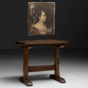 Oil Painting / Oak Tavern Table