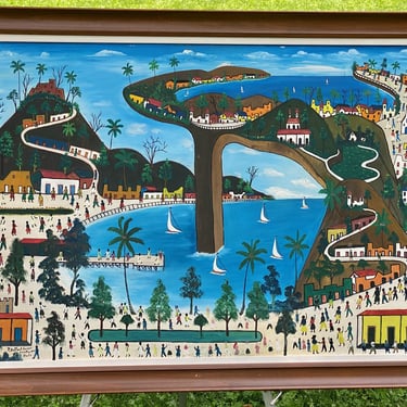 Vintage 1964 Prefete Duffaut Signed Oil Painting Haiti 40