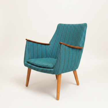 Danish Lounge Chair with Wood Arms
