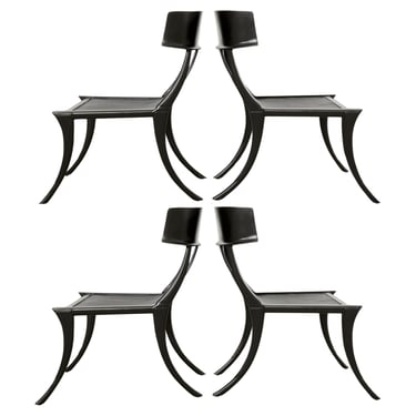 Set Four Michael Taylor Metal Klismos Garden Chairs