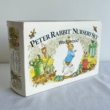 Vintage PETER RABBIT 3-Piece Feeding Set, Children's Fine China by Wedgewood in Original Box, Beatrice Potter Peter Rabbit Infant Gift 