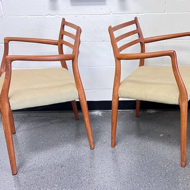 Pair Of Mid Century Modern Teak Dining Chairs By Niels Moller Model 62 